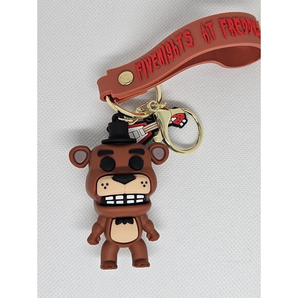 Unbranded Other - FNAF Freddy Fazbear And Guitar Keychain w/ Wrist Lanyard Five Nights At Freddys